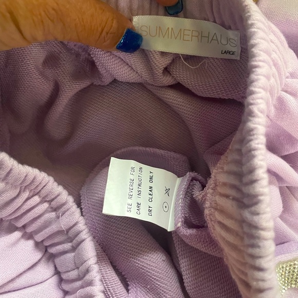 New lavender, hooded bling set shorts top medium large - Picture 8 of 9